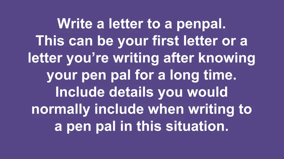 write a letter to a penpal